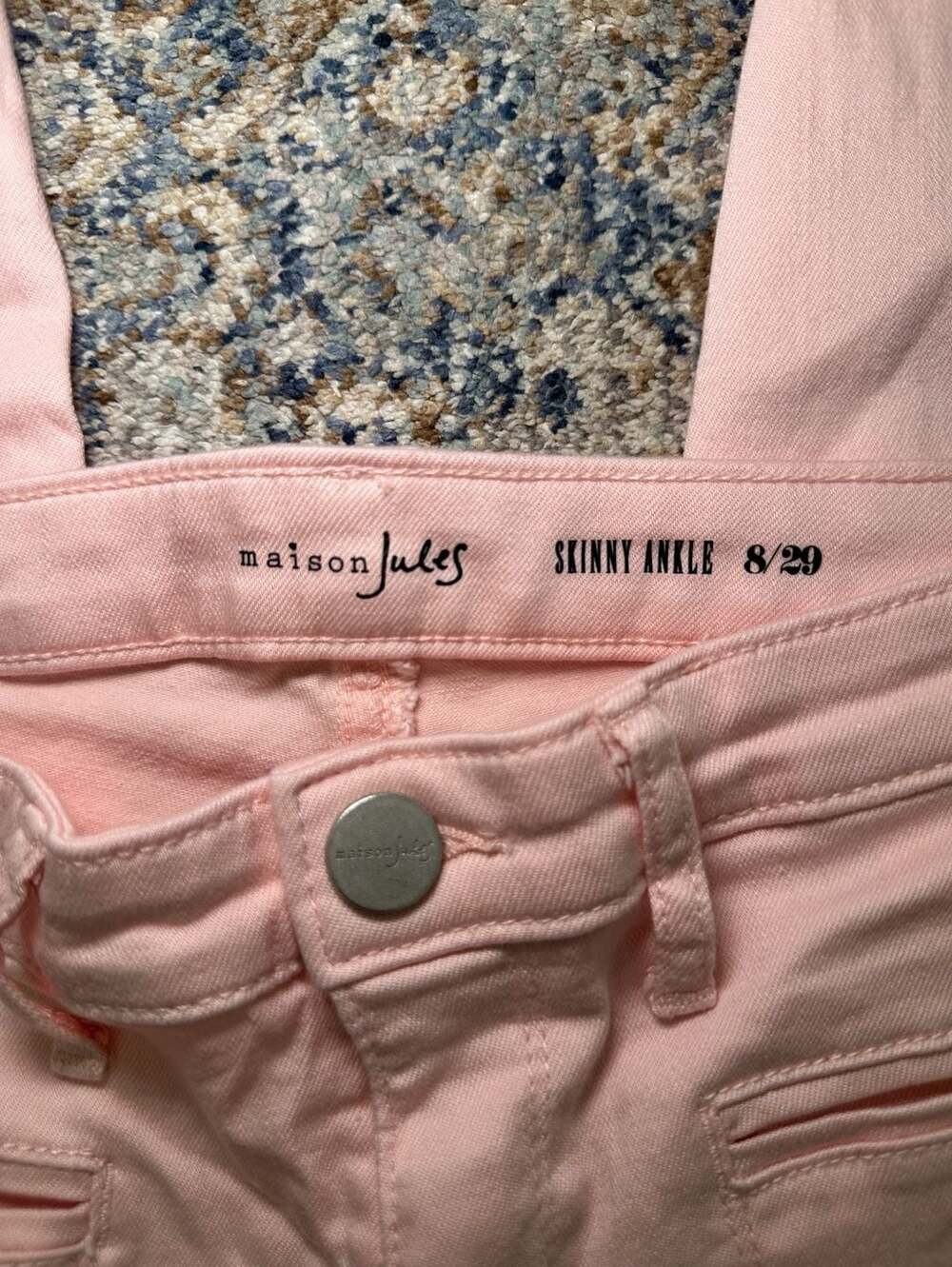Maison Jules Skinny Ankle Jeans Pink Size 8/29 - Picture 2 of 5